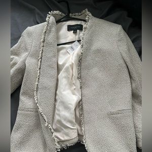 Ann Taylor Beige Fringe Blazer
